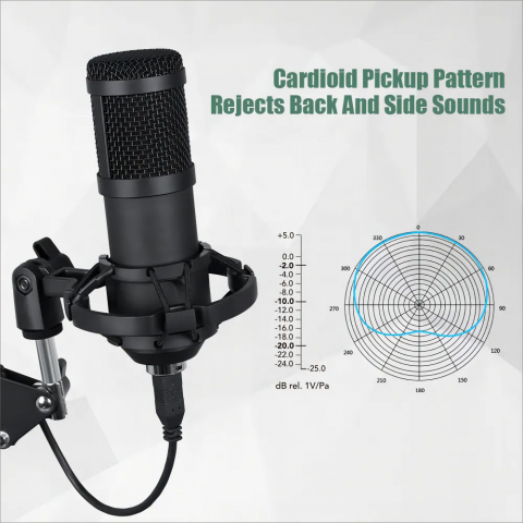 Microfon cu suport ajustabil pentru podcast [3]