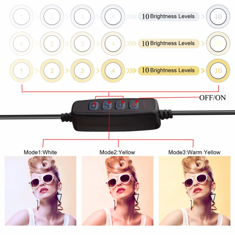 Ring Light LED 20 cm cu trepied si suport telefon [3]