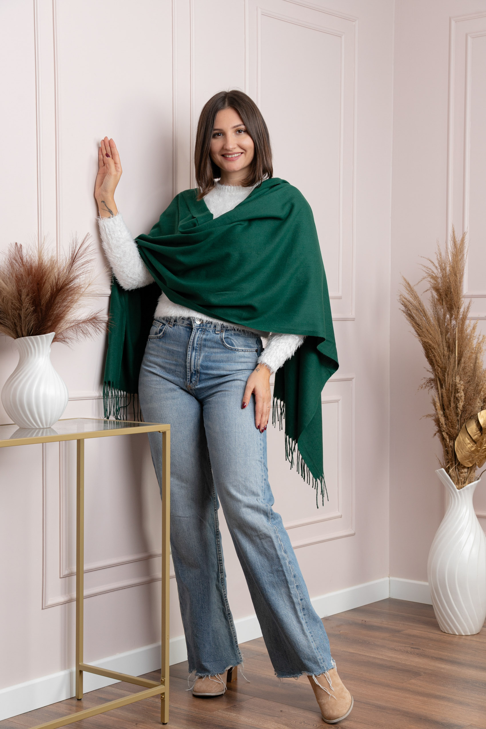 Sal dama verde cu franjuri Farrah [3]