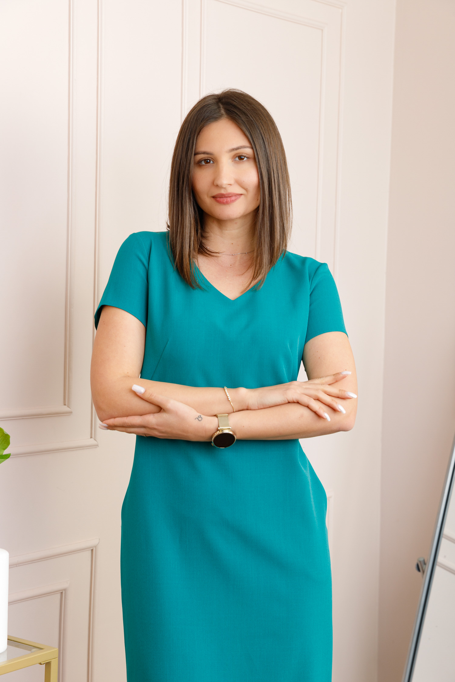 Rochie turcoaz eleganta cu croi drept si anchior Lucinda [1]