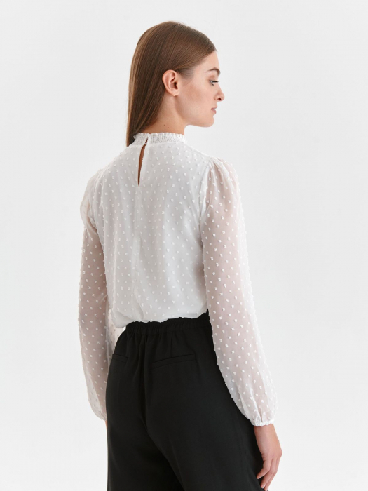 Bluza alba cu picatele si maneci bufante [4]