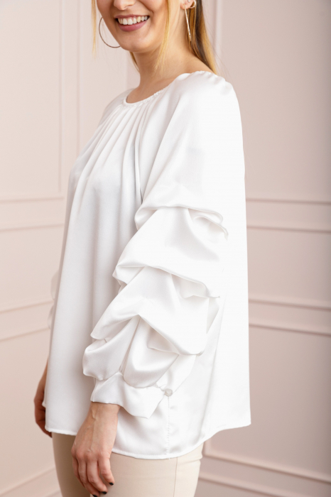 Bluza alba eleganta cu maneci bufante [2]