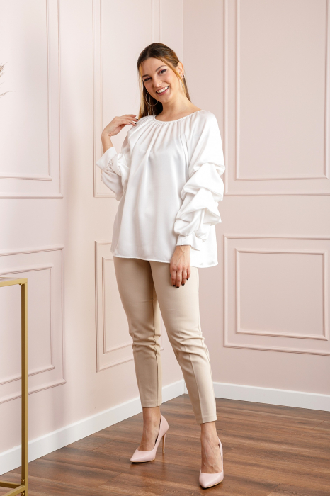 Bluza alba eleganta cu maneci bufante [4]