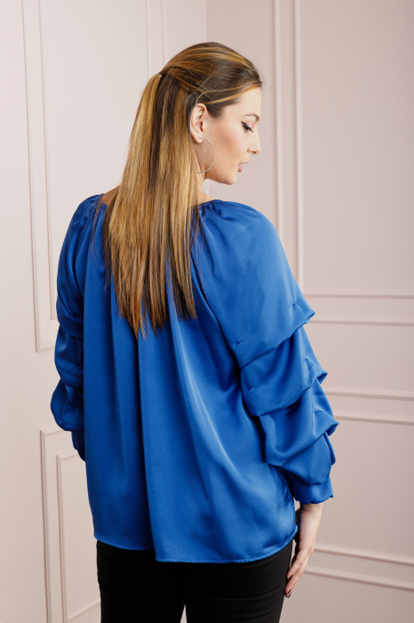 Bluza albastra eleganta cu maneci bufante [3]