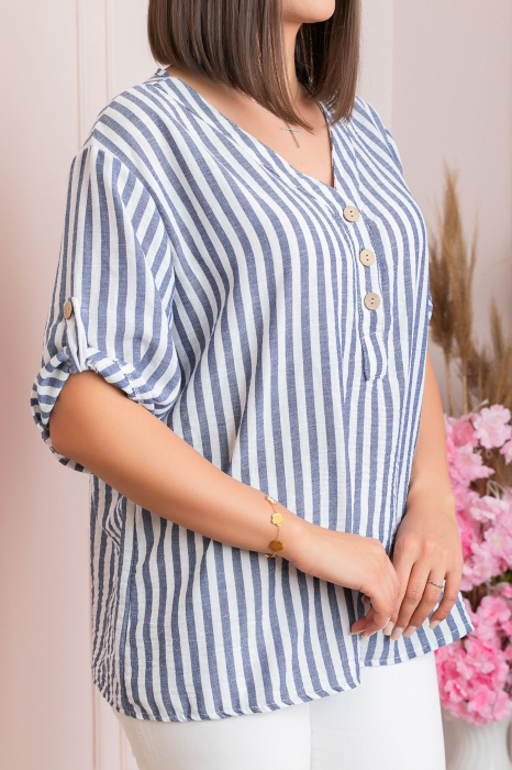 Bluza casual Freya cu dungi bleumarin [2]