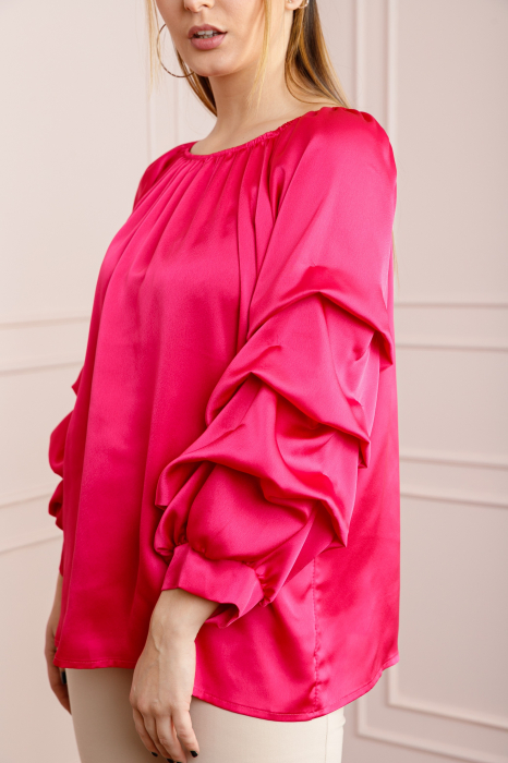 Bluza ciclam eleganta cu maneci bufante [2]
