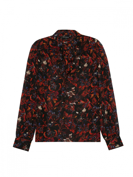 Bluza cu funda la gat si imprimeu floral [7]