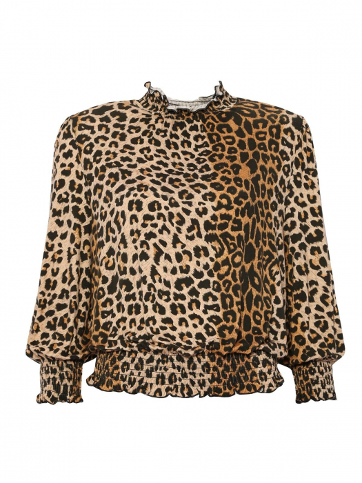 Bluza cu maneci bufante si imprimeu leopard [7]