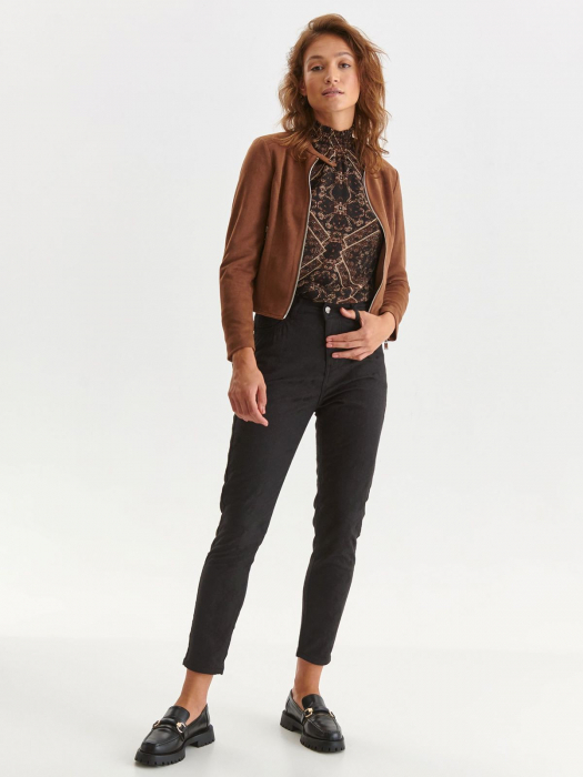 Bluza cu maneci bufante si imprimeu mandala maro [6]