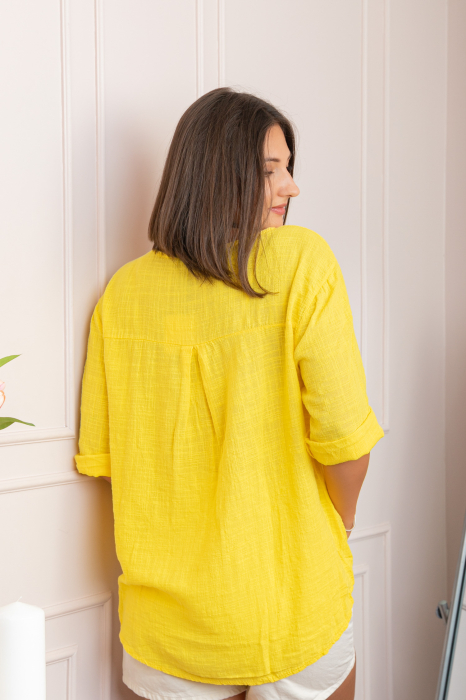 Bluza dama din bumbac Kerry cu maneci reglabile - Galben [2]