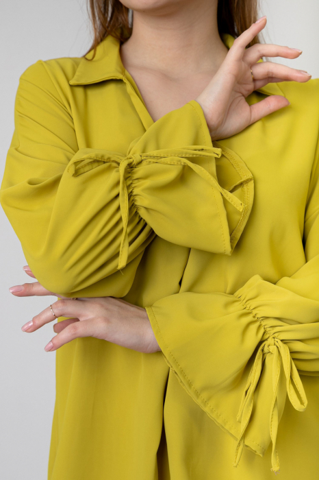 Bluza galben mustar vaporoasa cu maneci clopot [2]