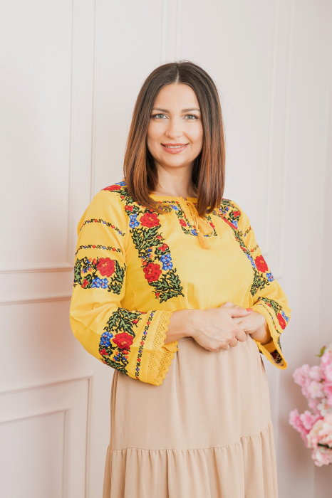 Bluza galbena cu motiv floral multicolor Clarisa 02 [3]