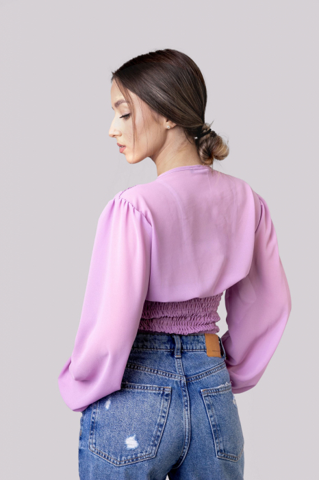 Bluza lila cu maneci bufante [3]