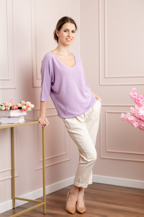 Bluza lila cu maneci liliac [4]