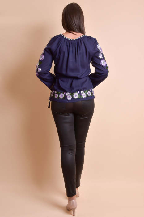 Bluza mov cu motiv floral multicolor Catrinel 08 [9]