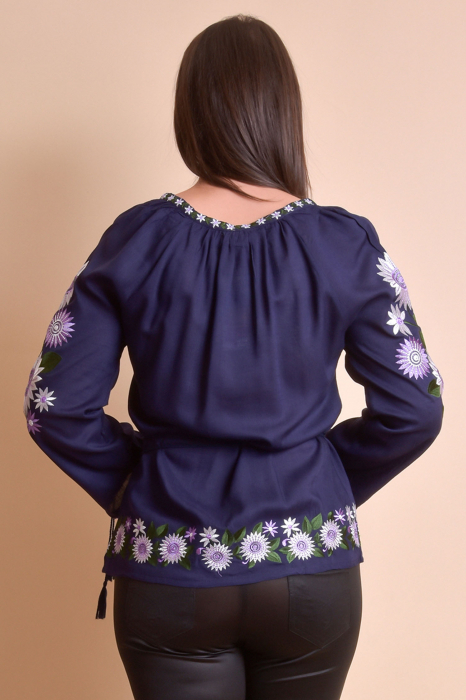 Bluza mov cu motiv floral multicolor Catrinel 08 [6]