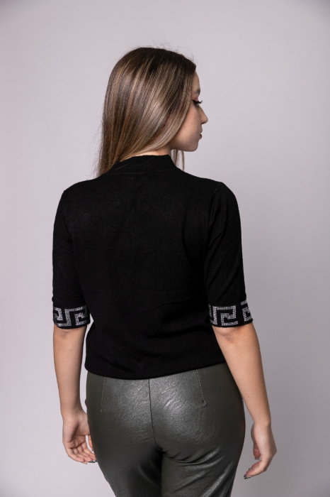 Bluza neagra tricotata cu maneca scurta [4]