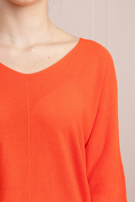 Bluza orange cu maneci liliac [2]