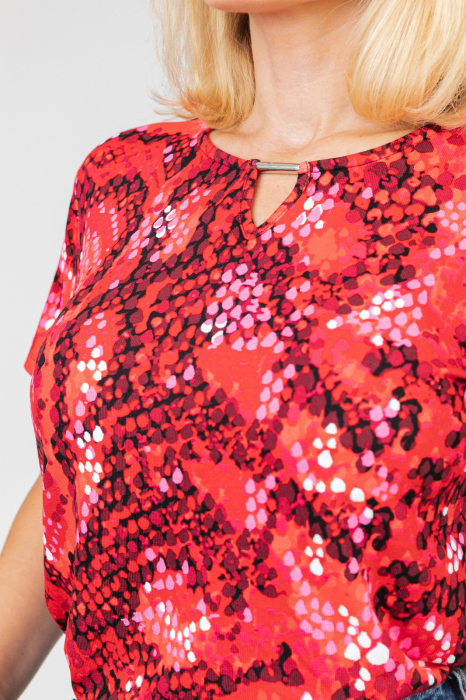 Bluza rosie cu imprimeu snake [2]