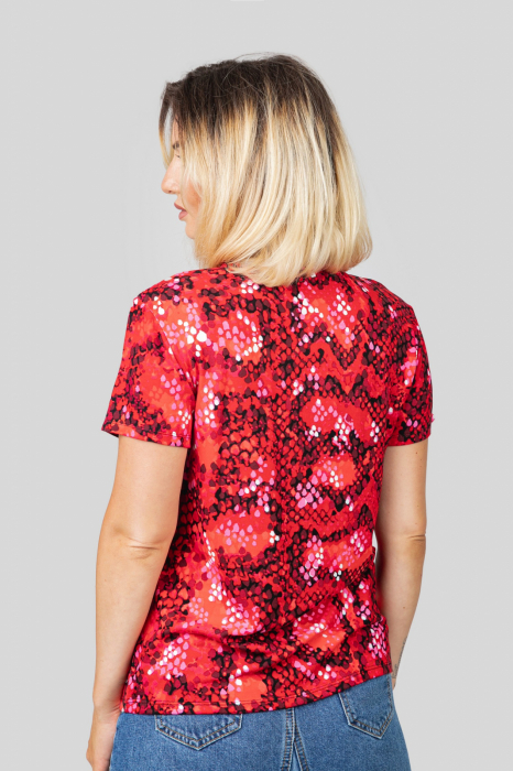 Bluza rosie cu imprimeu snake [3]
