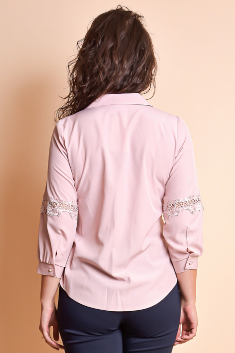 Bluza roz cu dantela pe maneca [5]