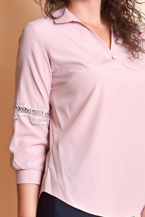 Bluza roz cu dantela pe maneca [3]