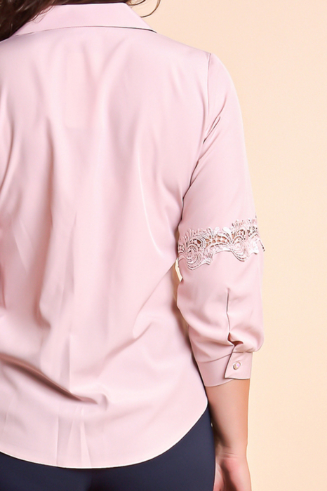 Bluza roz cu dantela pe maneca [6]