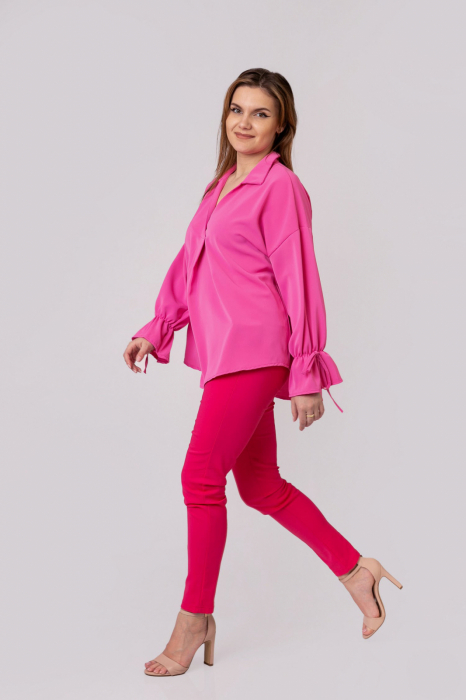 Bluza roz vaporoasa cu maneci clopot [4]