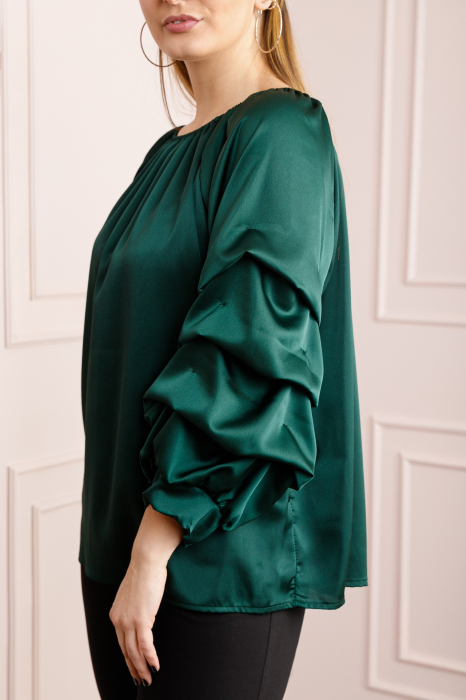 Bluza verde eleganta cu maneci bufante [2]