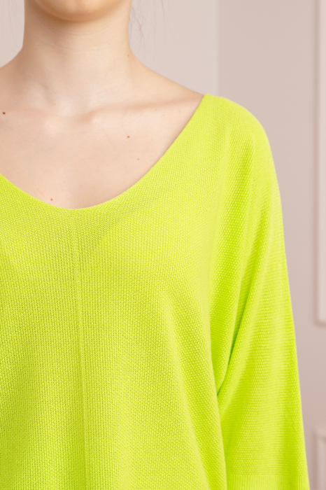 Bluza verde lime cu maneci liliac [2]