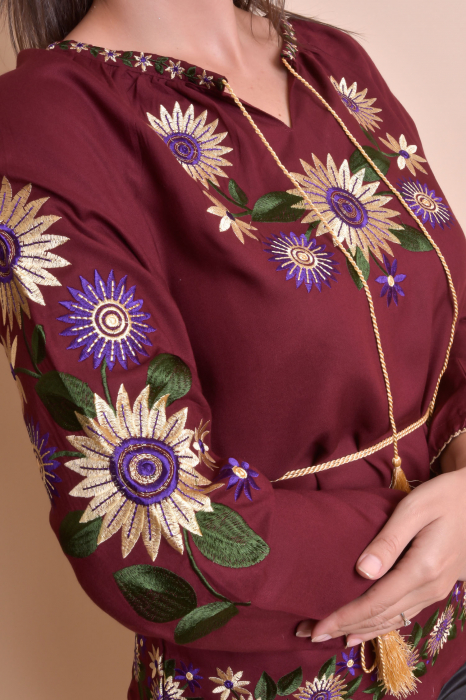 Bluza visinie cu motiv floral multicolor Catrinel 09 [4]