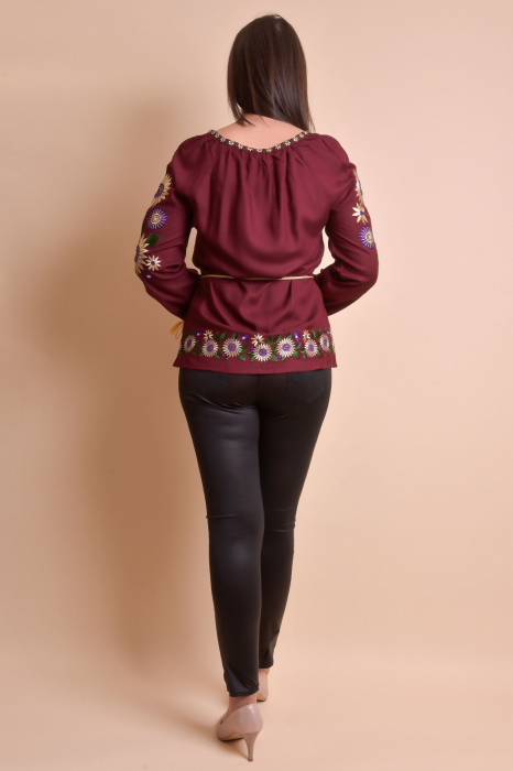 Bluza visinie cu motiv floral multicolor Catrinel 09 [9]