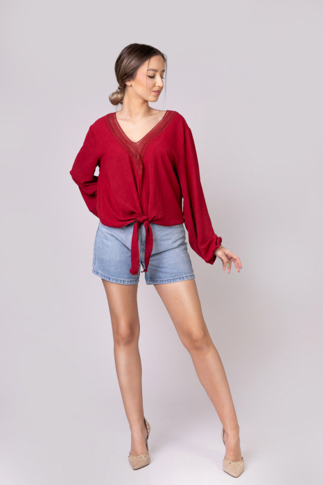 Bluza visinie cu nod in talie [4]