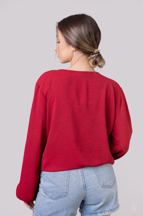 Bluza visinie cu nod in talie [3]