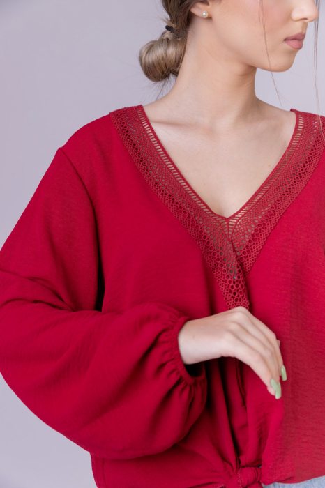 Bluza visinie cu nod in talie [2]