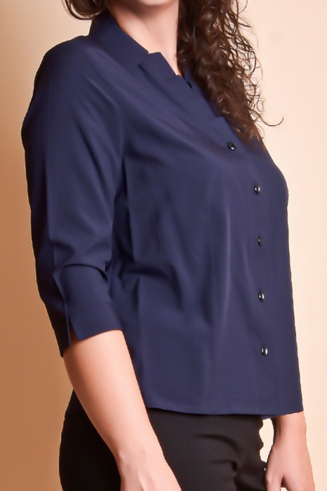 Camasa albastra cu pliuri pe rever [5]