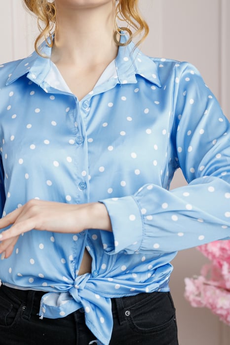 Camasa bleu cu buline albe [2]