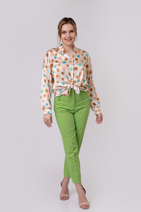 Camasa crem cu buline si nod in talie [4]