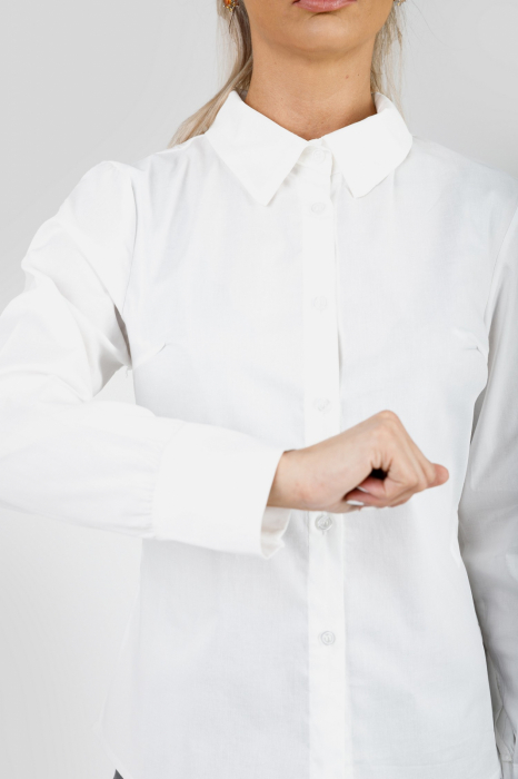 Camasa office alba cambrata cu nasturi [2]