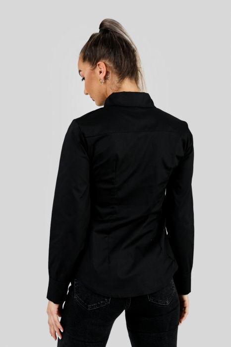 Camasa office neagra cambrata cu nasturi [3]