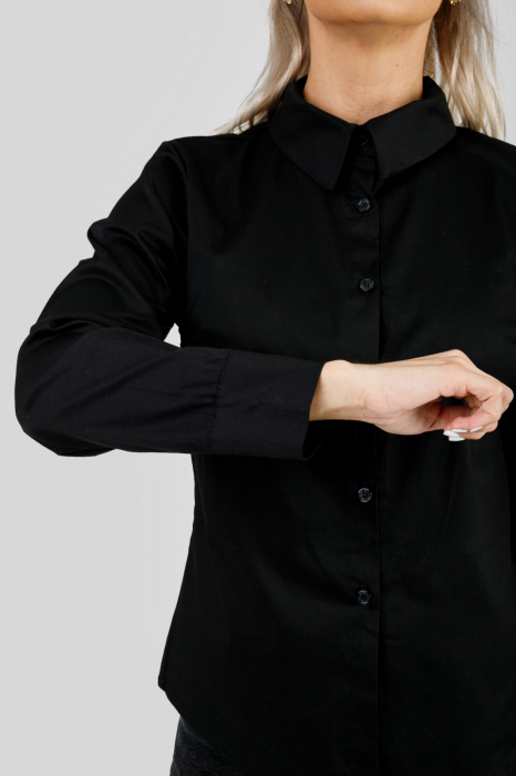 Camasa office neagra cambrata cu nasturi [2]