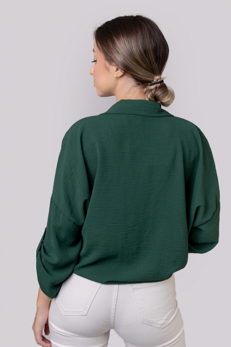 Camasa verde cu nod in talie [3]