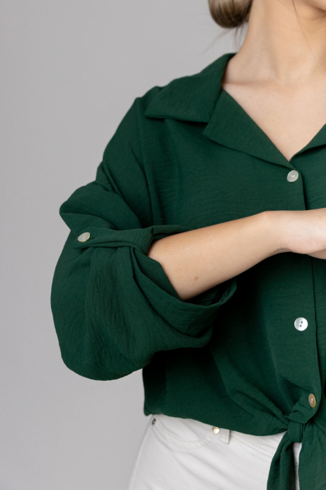 Camasa verde cu nod in talie [2]