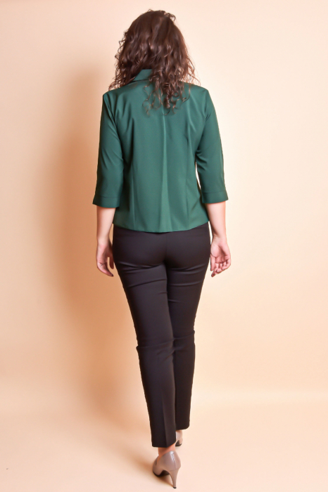 Camasa verde cu pliuri pe rever [10]