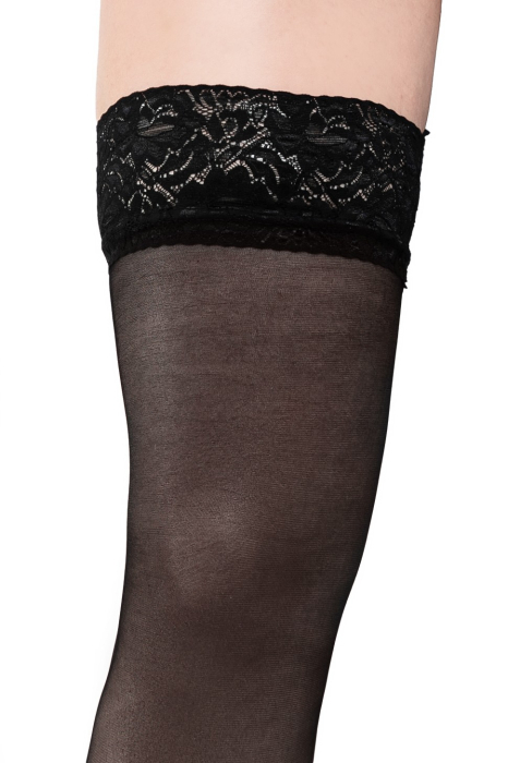 Ciorapi cu banza adeziva Fiore Milena Sensual Black 20 DEN [3]