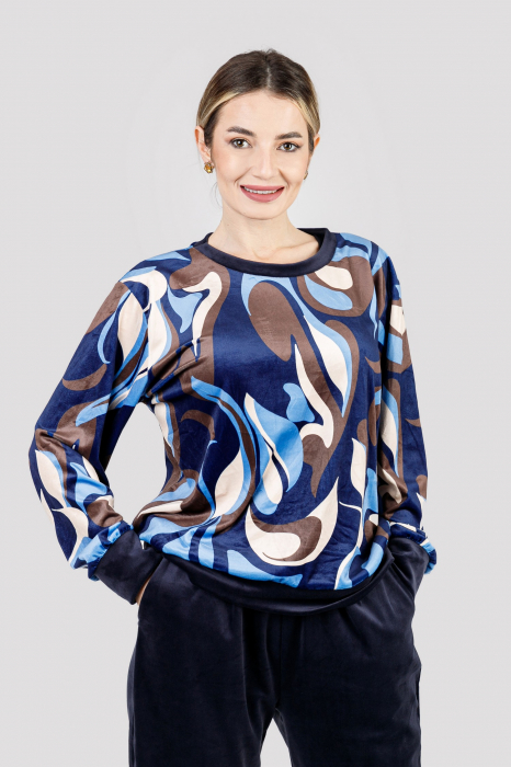 Compleu casual bleumarin din catifea 01 [2]