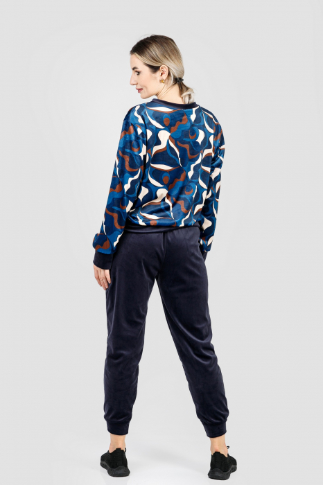 Compleu casual bleumarin din catifea 02 [4]