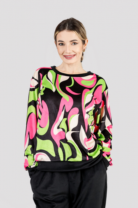 Compleu casual negru din catifea 01 [2]