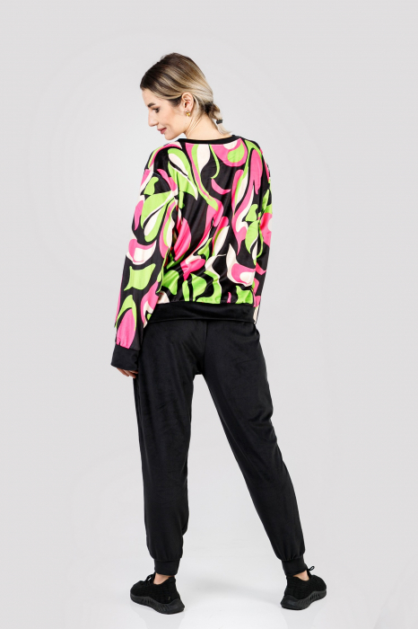 Compleu casual negru din catifea 01 [4]