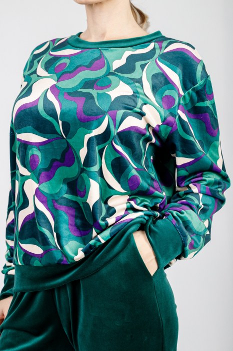 Compleu casual verde din catifea 02 [3]